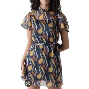 Forever 21 Vibrant Blue and Yellow Mini Dress